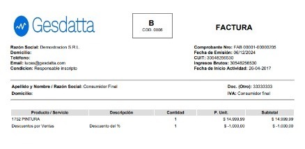 Descuentos en Facturas de Ventas