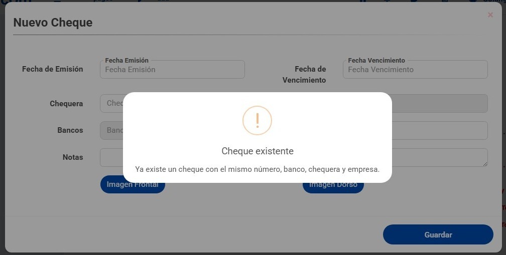 Función de la papelera en cheques propios y de terceros