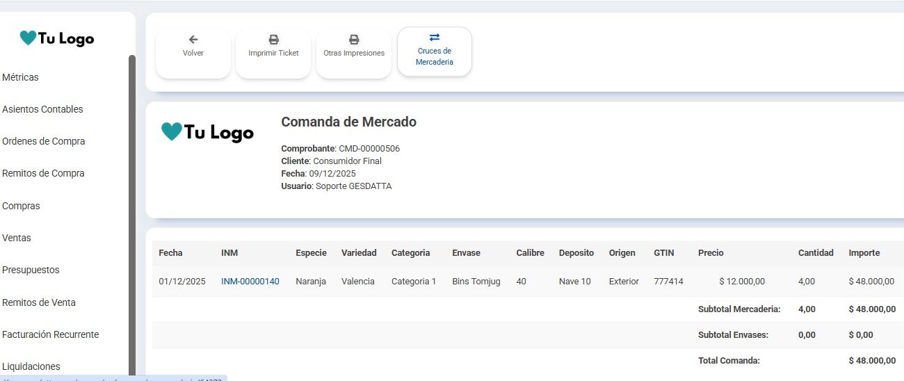 cruce de mercadería