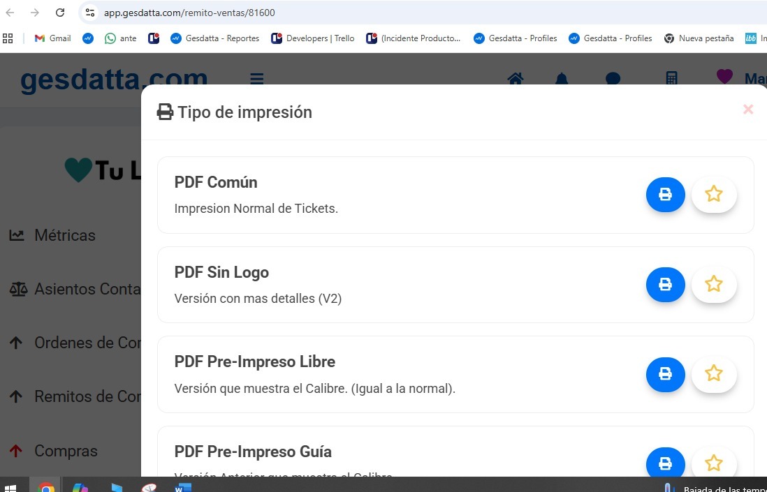 nuevas impresiones de remitos